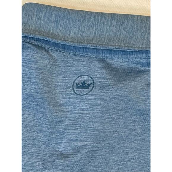 Peter Millar Crown Crafted Performance Polo Shirt Blue Heather Knit Sz Sm Golf - Picture 9 of 12